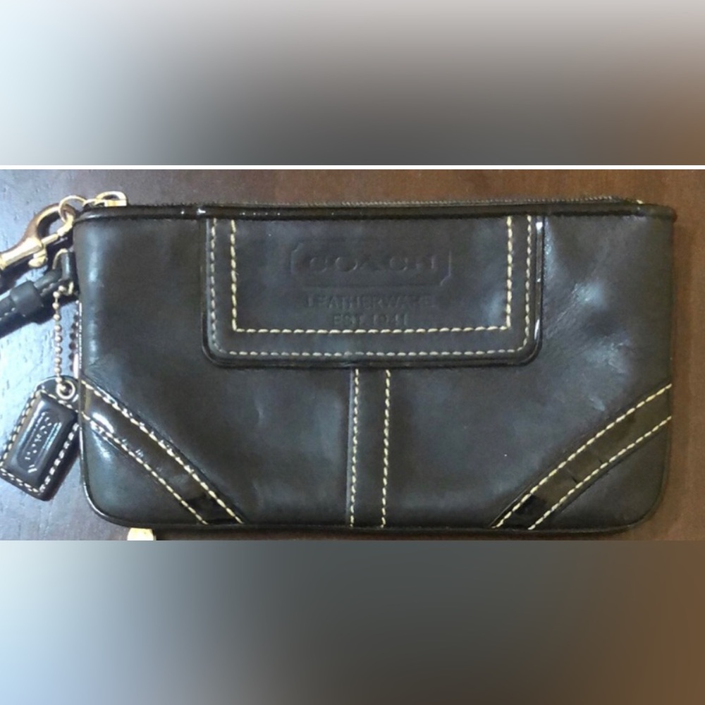 COACH leather wristlet